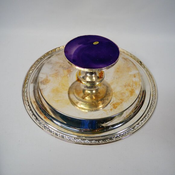 Silverplated Round Cake Stand 12.5" Diameter - Picture 9 of 9